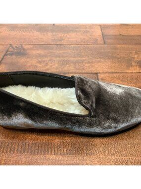 Birdies Starling Brown Velvet W/ Faux Sherpa Fur Lined Loafers, Size 6.5